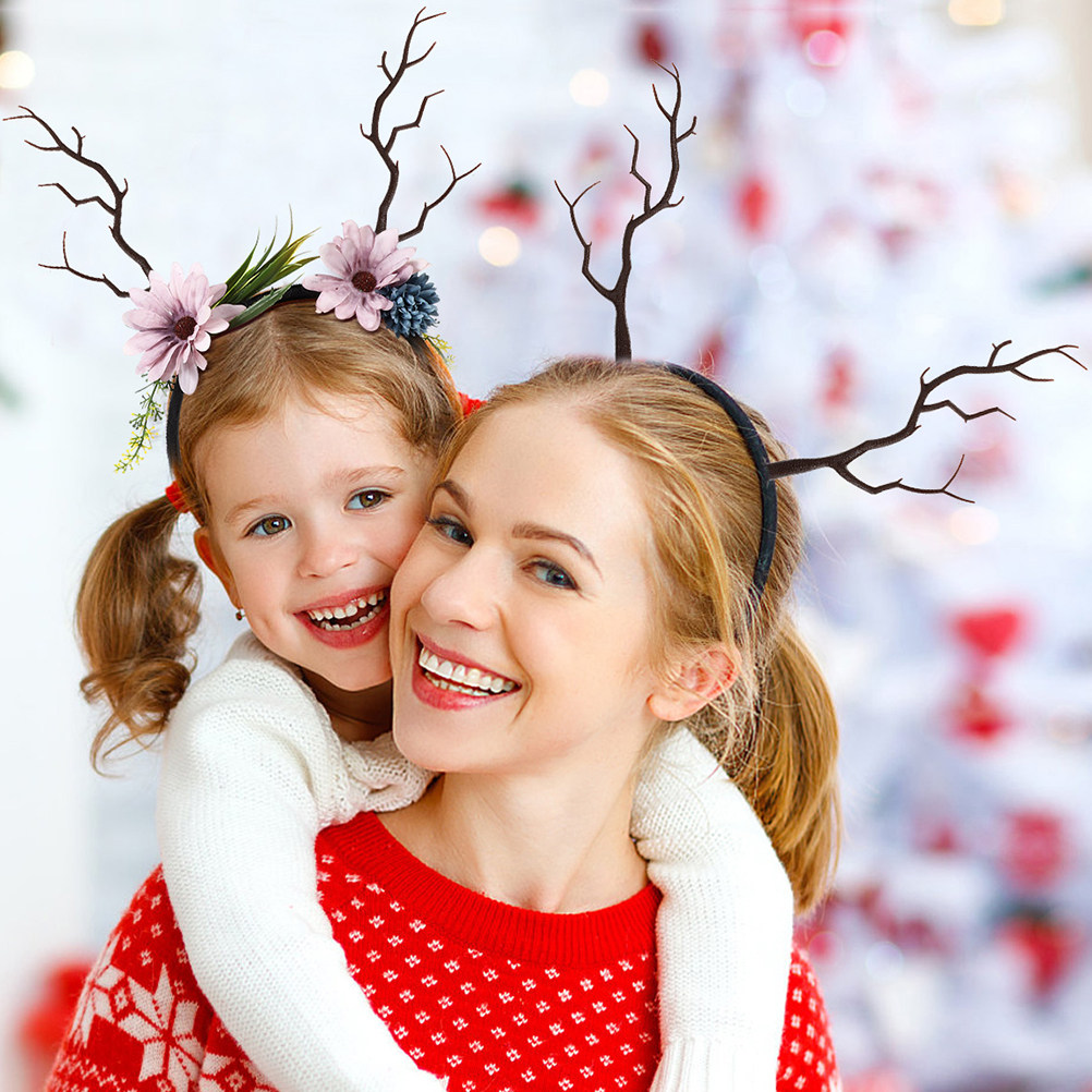 Reindeer Antlers Headband - 16 Peças de Tiaras de Natal