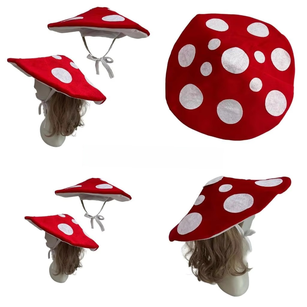 Santa Hat Plush - Chapéu de Cogumelo para Fantasia de