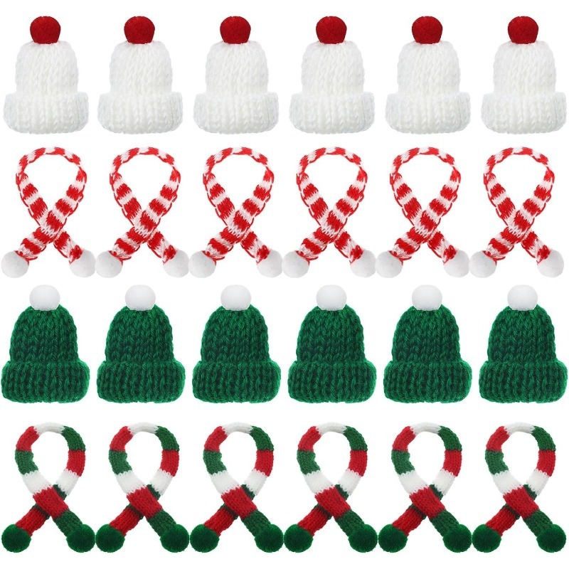 Santa Hat Plush - 5/10 pçs decoração de natal mini