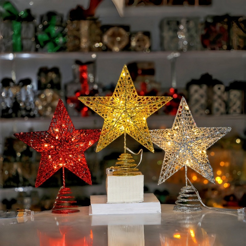 Star Tree Topper - Árvore de natal glitter estrela topper