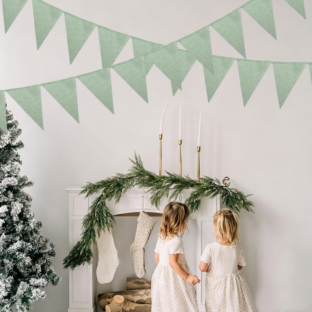 Christmas Throw Blanket - Bandeira Triangular de Natal em Verde