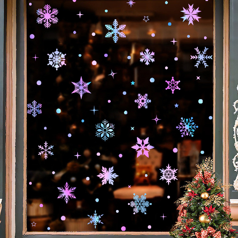 Snowflake Window Decal - Adesivo de parede com flocos de