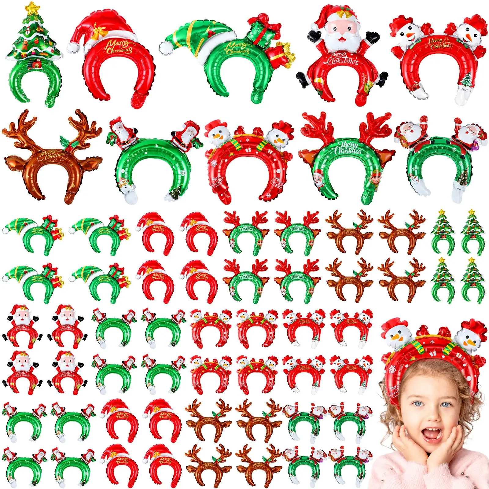 Reindeer Antlers Headband - Natal inflável headbands santa boneco de