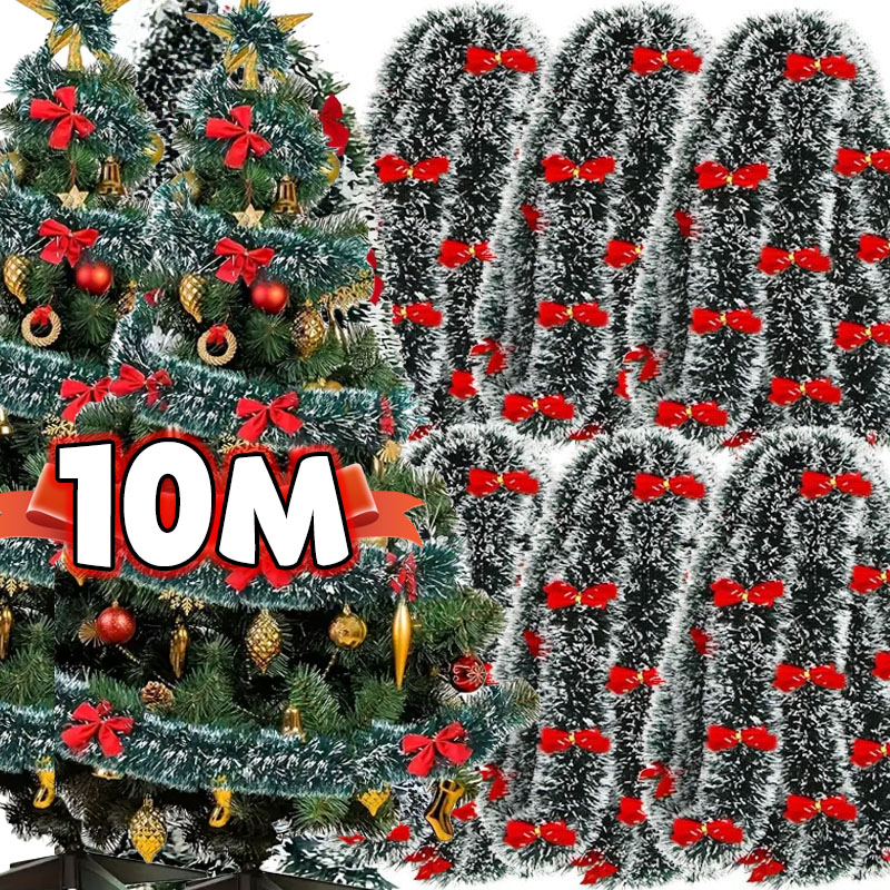 Tinsel Garland Decoration - Natal arco enfeites fitas de cana
