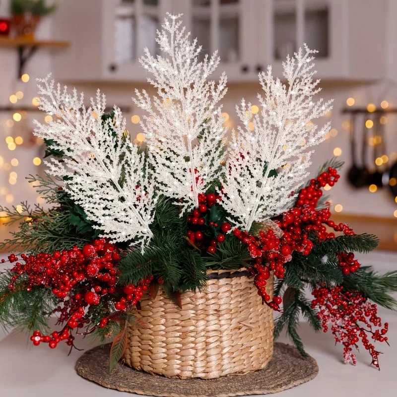 Christmas Wreath Fake - 24 peças de ramos de pinheiro