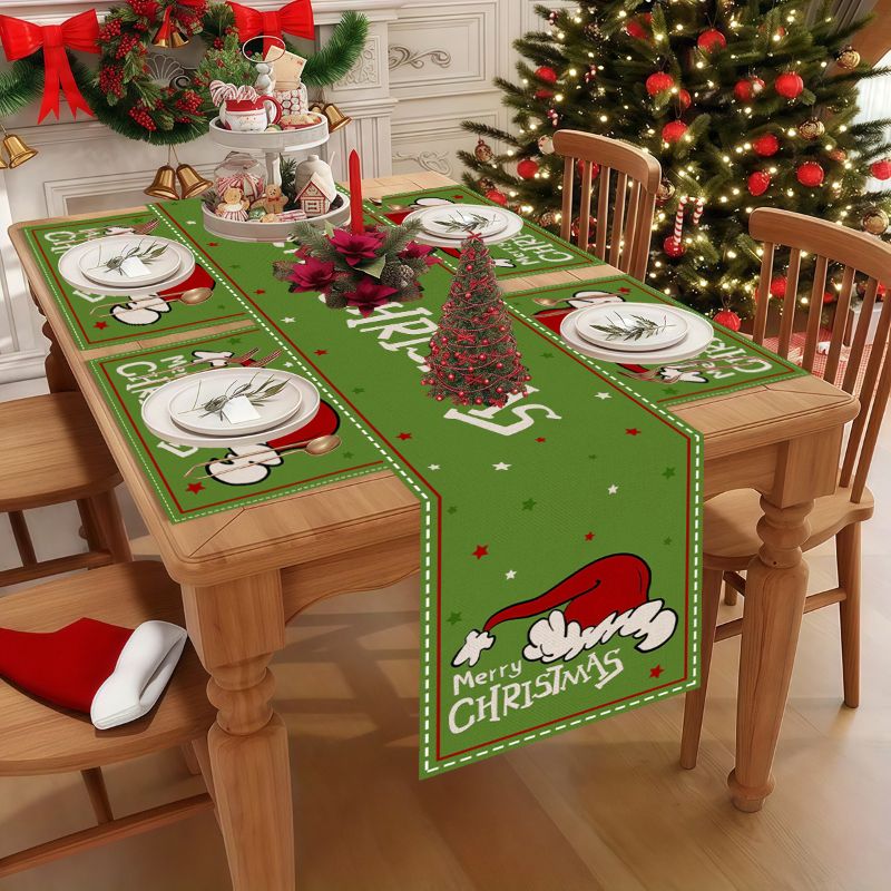 Christmas Table Runner - VIKAMA Conjunto de Toalhas de Mesa
