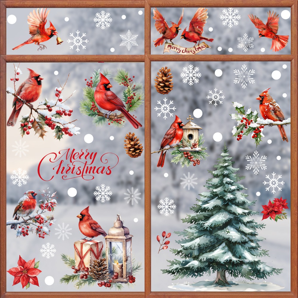 Snowflake Window Decal - 9 peças de Adesivos de Natal