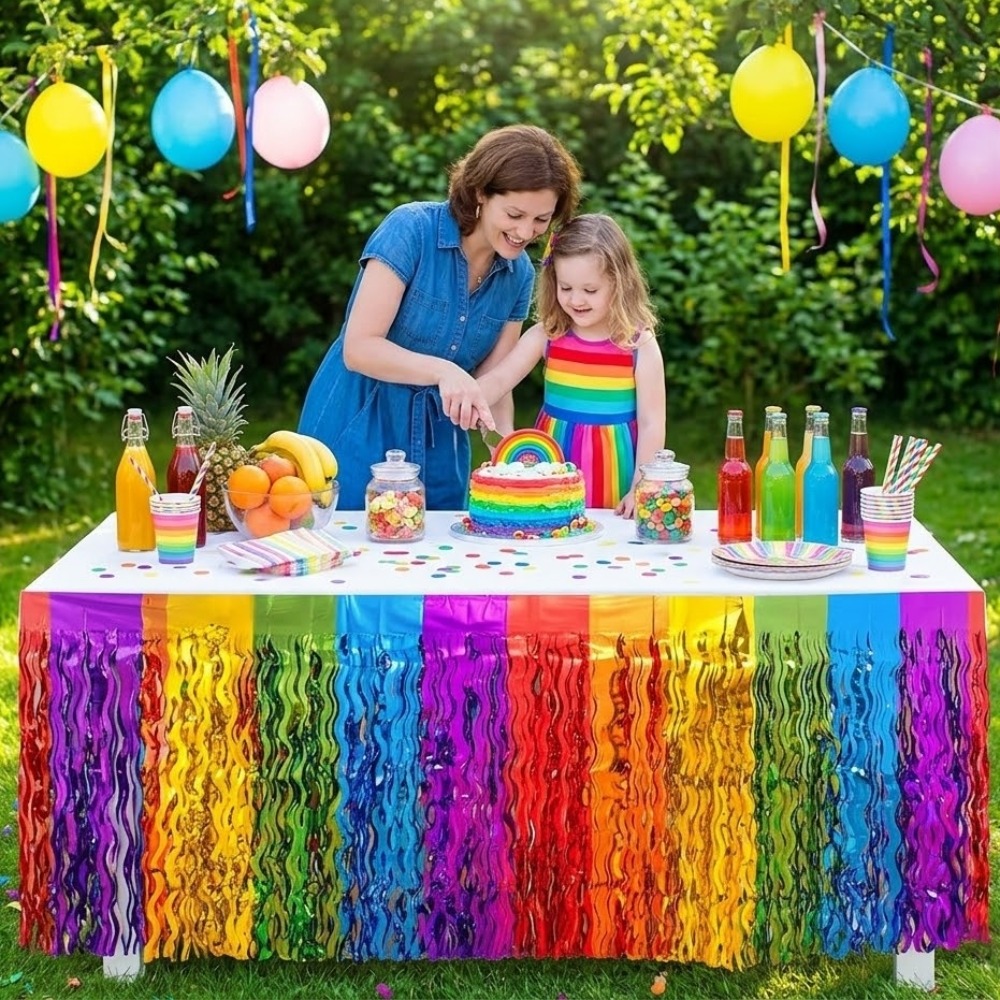 Tinsel Garland Decoration - Kit com 2 Saias de Mesa