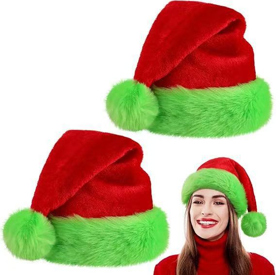Santa Hat Plush - 1 ou 10 Peças: Gorro de