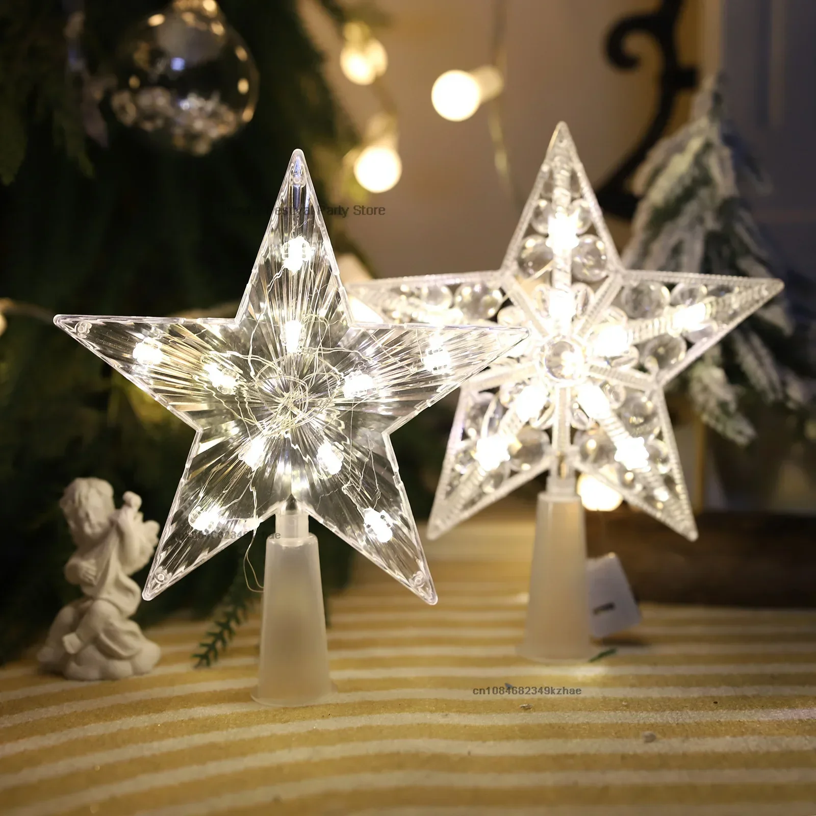 15cm led enfeites de árvore de - Star Tree Topper avaliação e preço