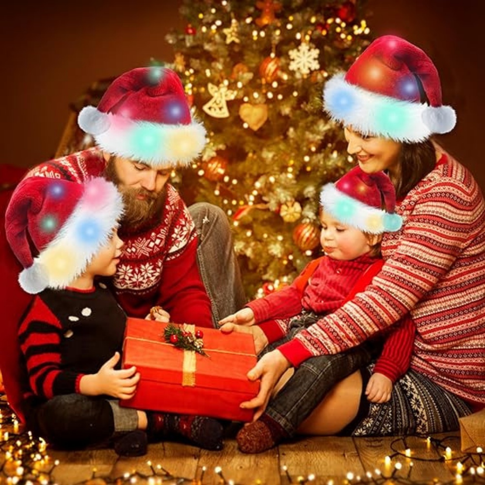 Luminação natal papai noel cha - Santa Hat Plush avaliação e preço