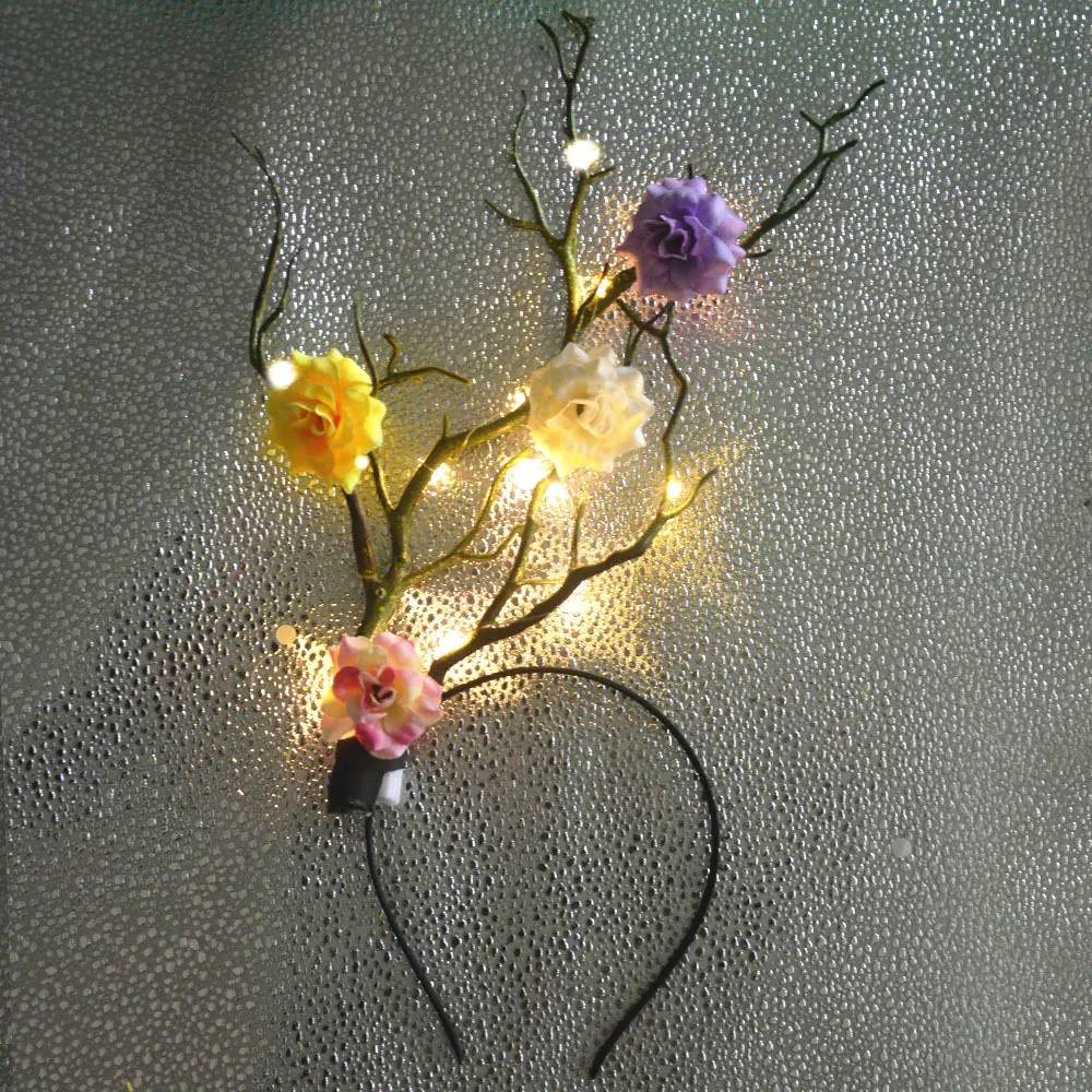 Tiara de Rena com Flores e Chi - Reindeer Antlers Headband avaliação e preço