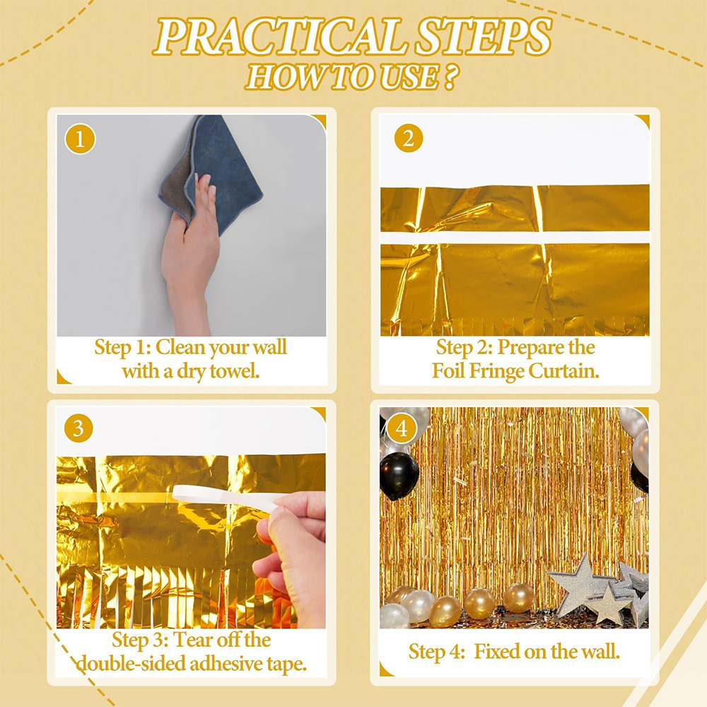 Pacote com 2 Cortinas de Franj - Tinsel Garland Decoration avaliação e preço