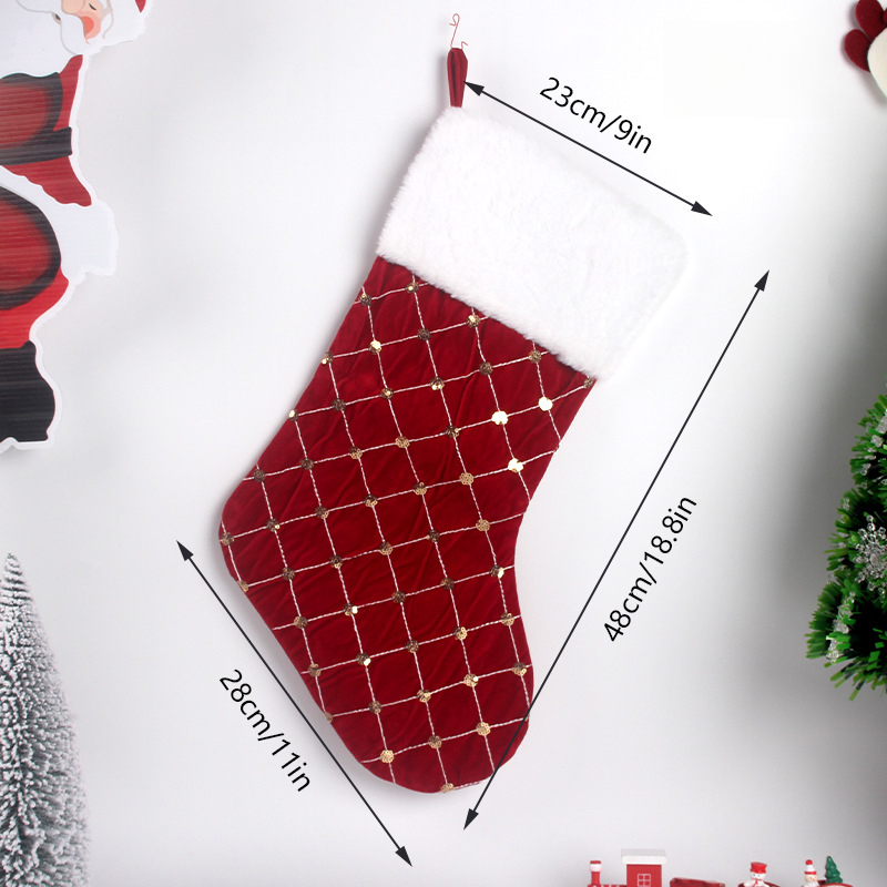 Meia de natal macia pele sinté - Christmas Stocking Hanging avaliação e preço