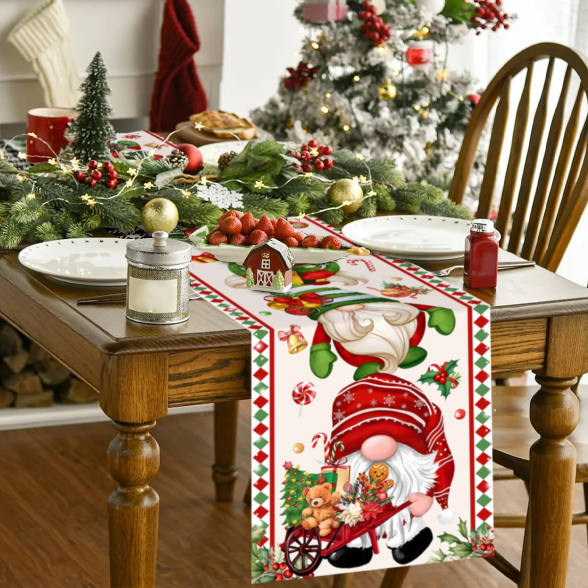 Natal corredor de mesa sem ros - Christmas Table Runner avaliação e preço