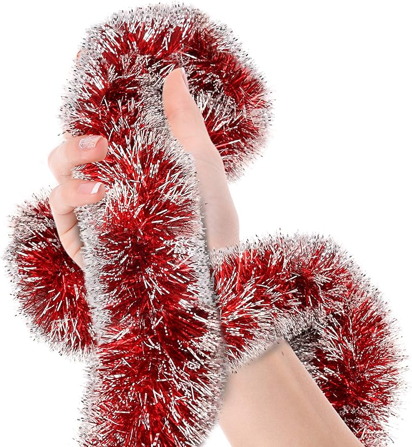 2m natal flâmulas metálicas ve - Tinsel Garland Decoration avaliação e preço