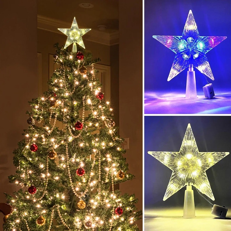 Natal brilhante 15cm árvore to - Star Tree Topper avaliação e preço