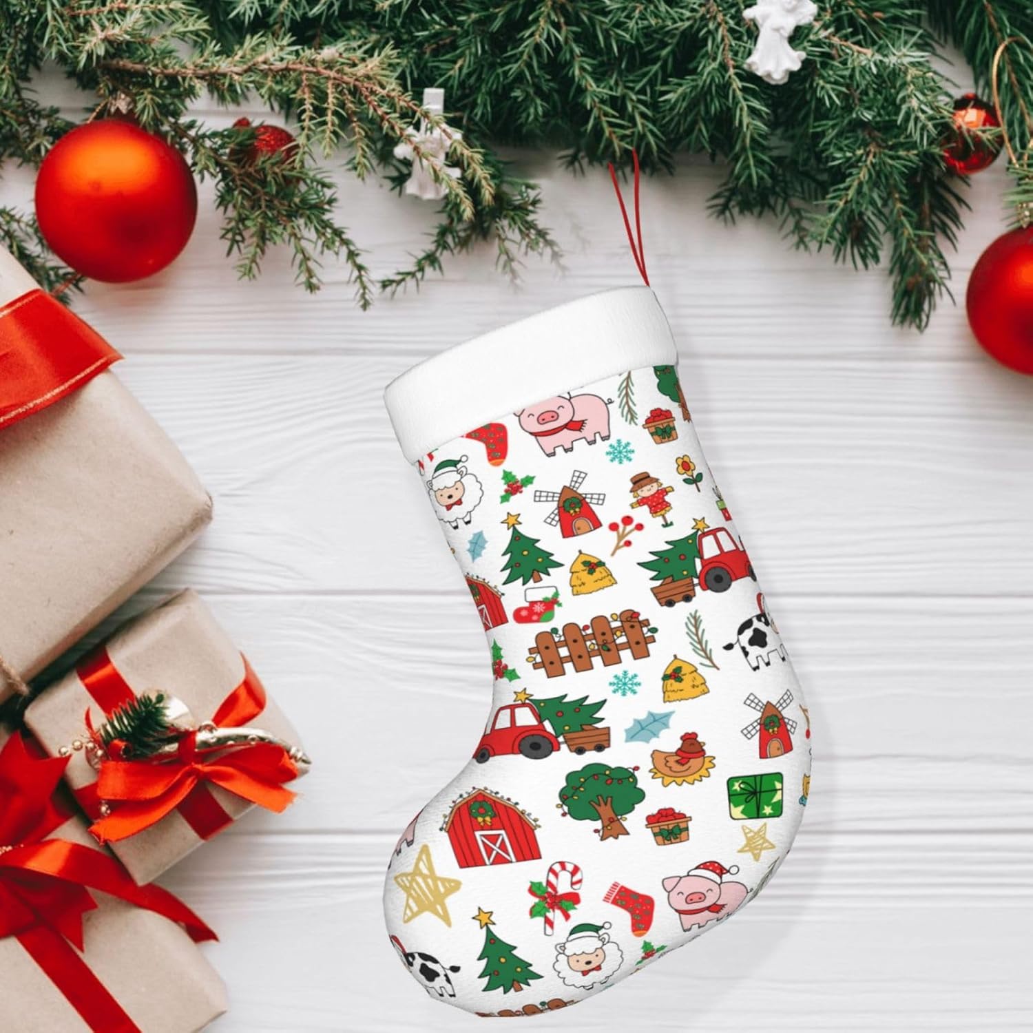 Animais de fazenda meias de na - Christmas Stocking Hanging avaliação e preço