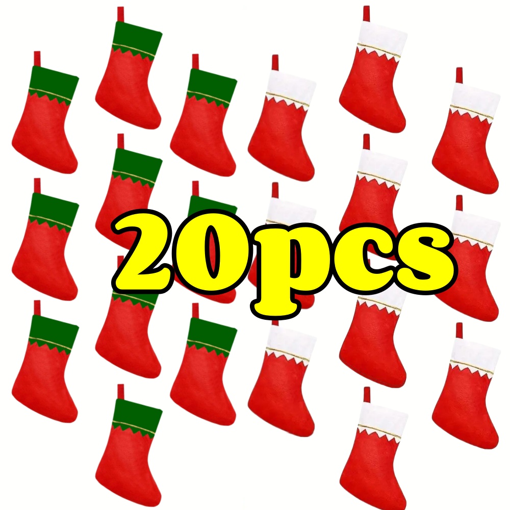 12pçs meias de natal de feltro - Christmas Stocking Hanging avaliação e preço