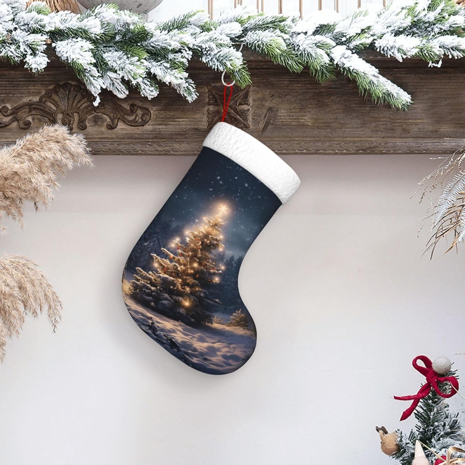 Meias de presente de neve de á - Christmas Stocking Hanging avaliação e preço