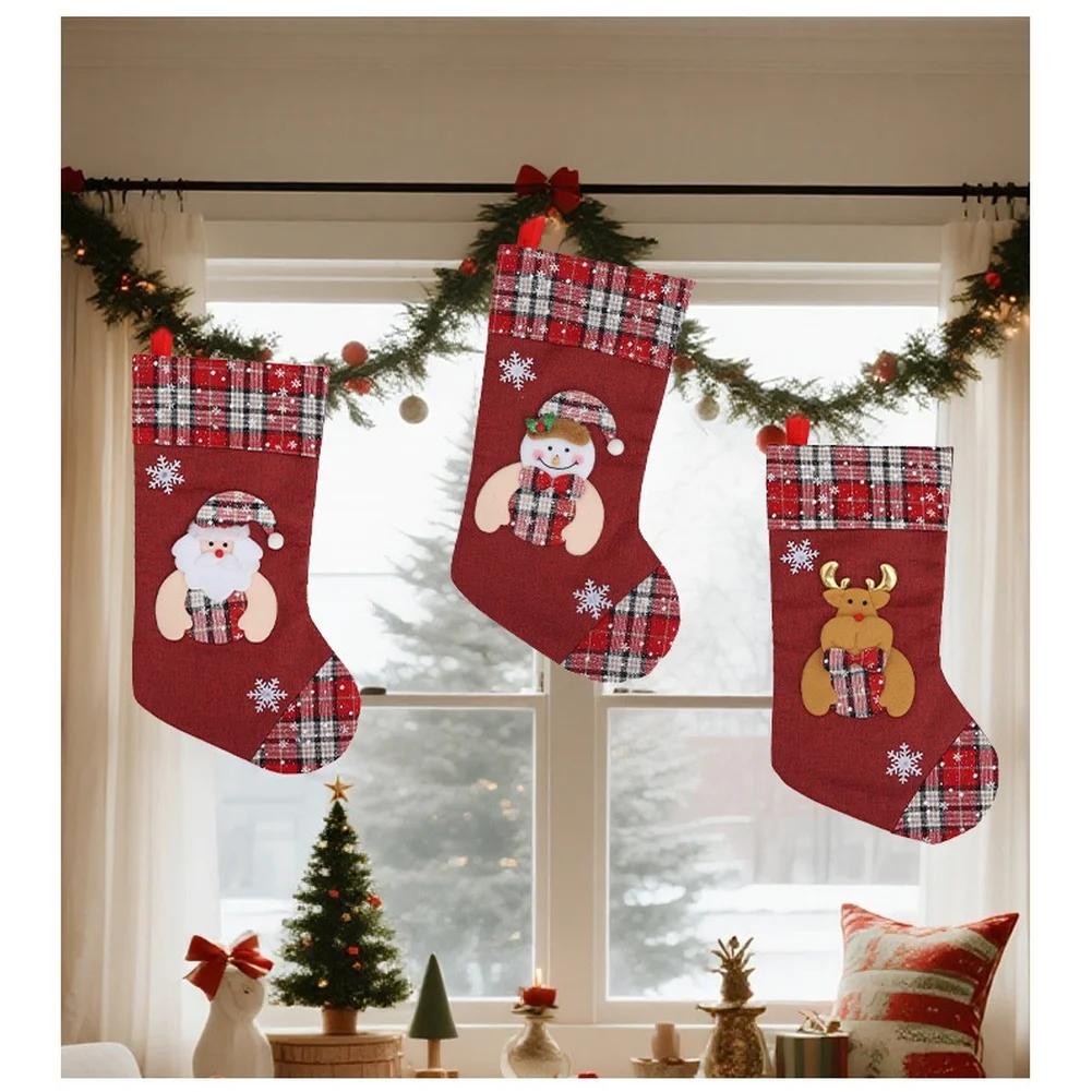 1 pçs meia de natal presente s - Christmas Stocking Hanging avaliação e preço