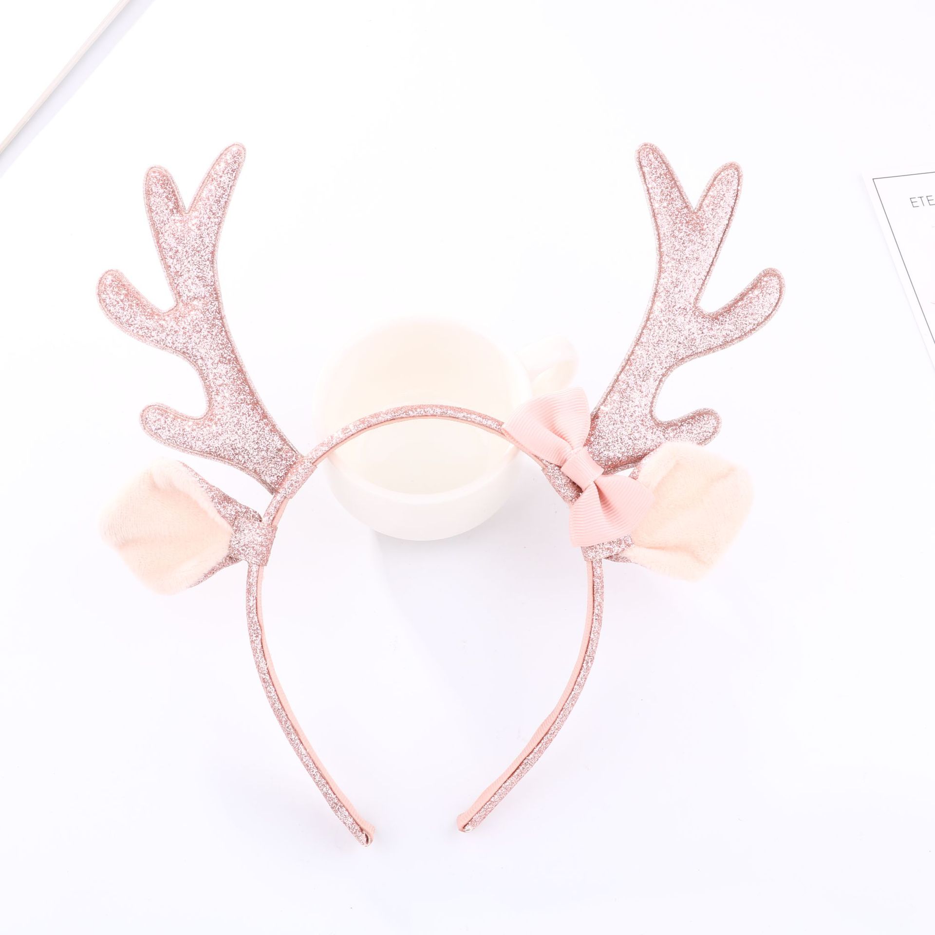Tiara de Rena Rosa com Glitter - Reindeer Antlers Headband avaliação e preço