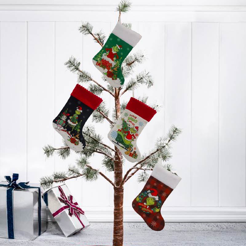 Meia de natal grinch meia elfo - Christmas Stocking Hanging avaliação e preço