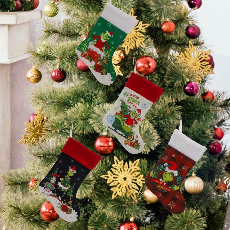 Meia de natal grinch meia elfo - Christmas Stocking Hanging avaliação e preço